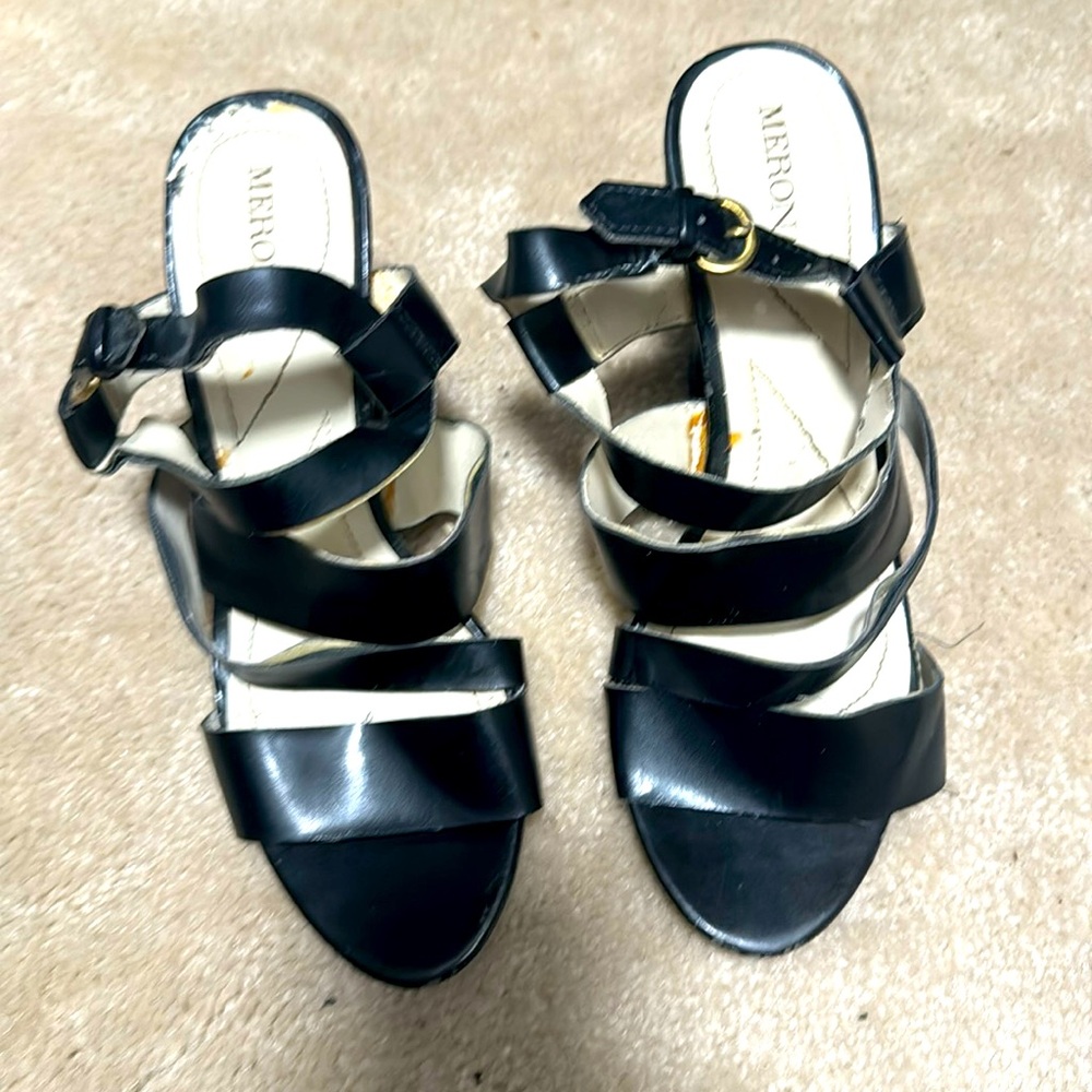 Black heeled sandals